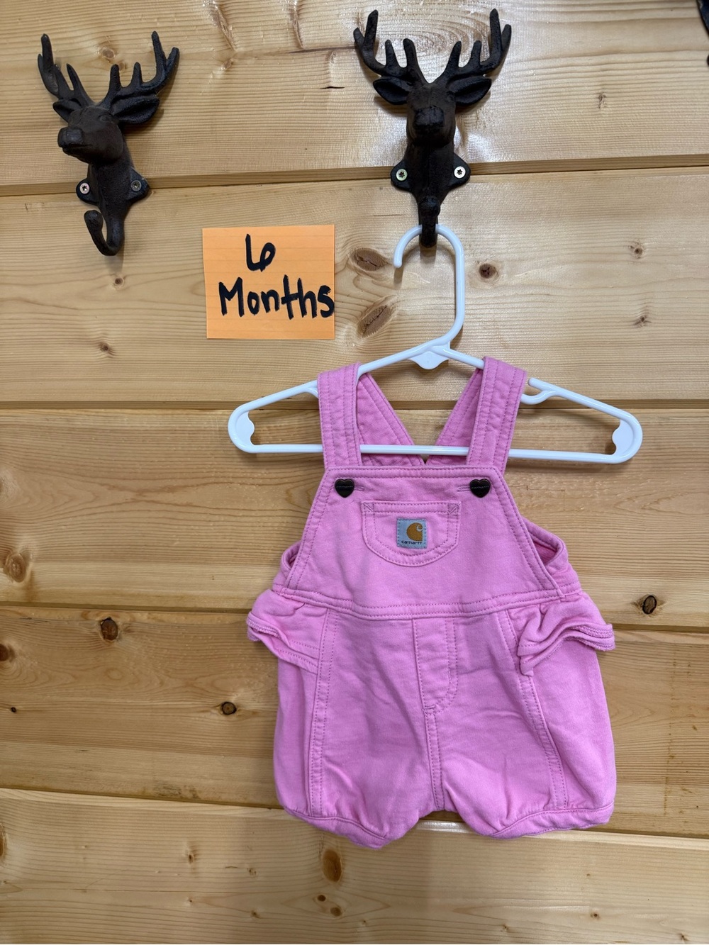 Carhartt Pink Baby Girls Ruffle Shortalls